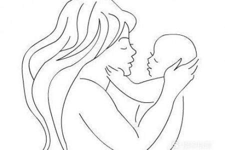 怎么画漂亮妈妈抱宝宝的简笔画？
